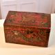 Antique Brown Wooden Box for Storage and Decoration